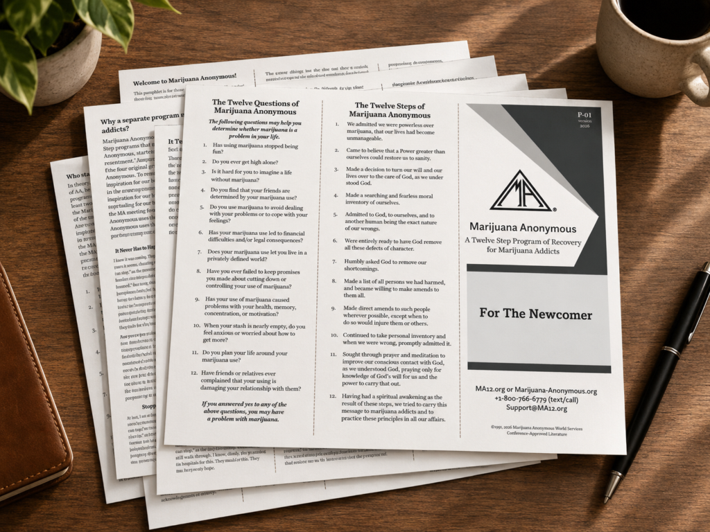 flat pamphlets on a desk