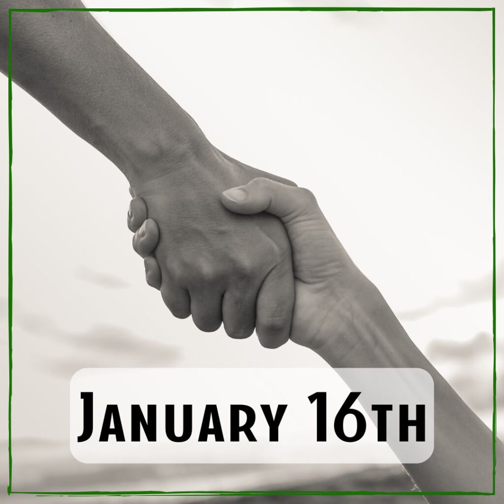 January 16th - two people with hands clasped