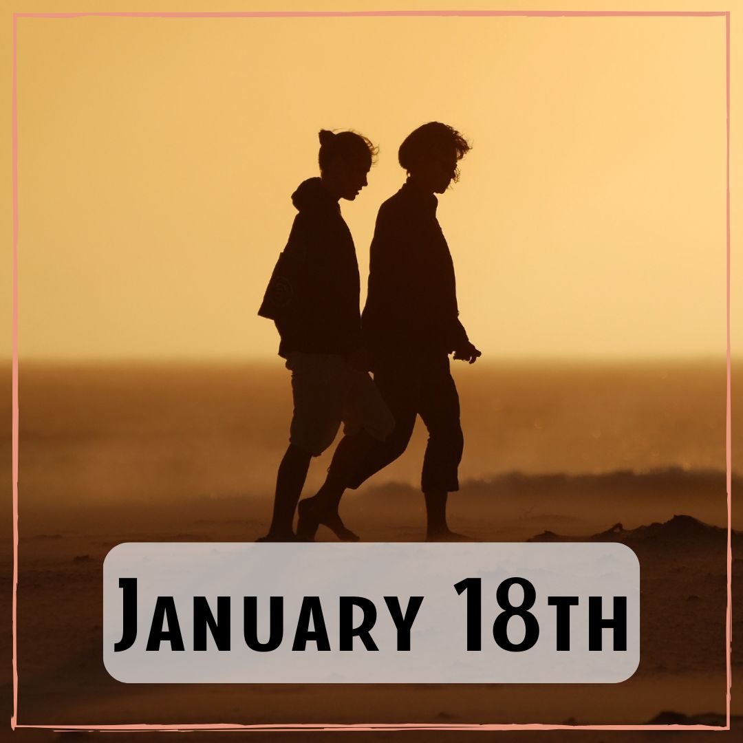 January 18th - the shadows of two people walking at dawn