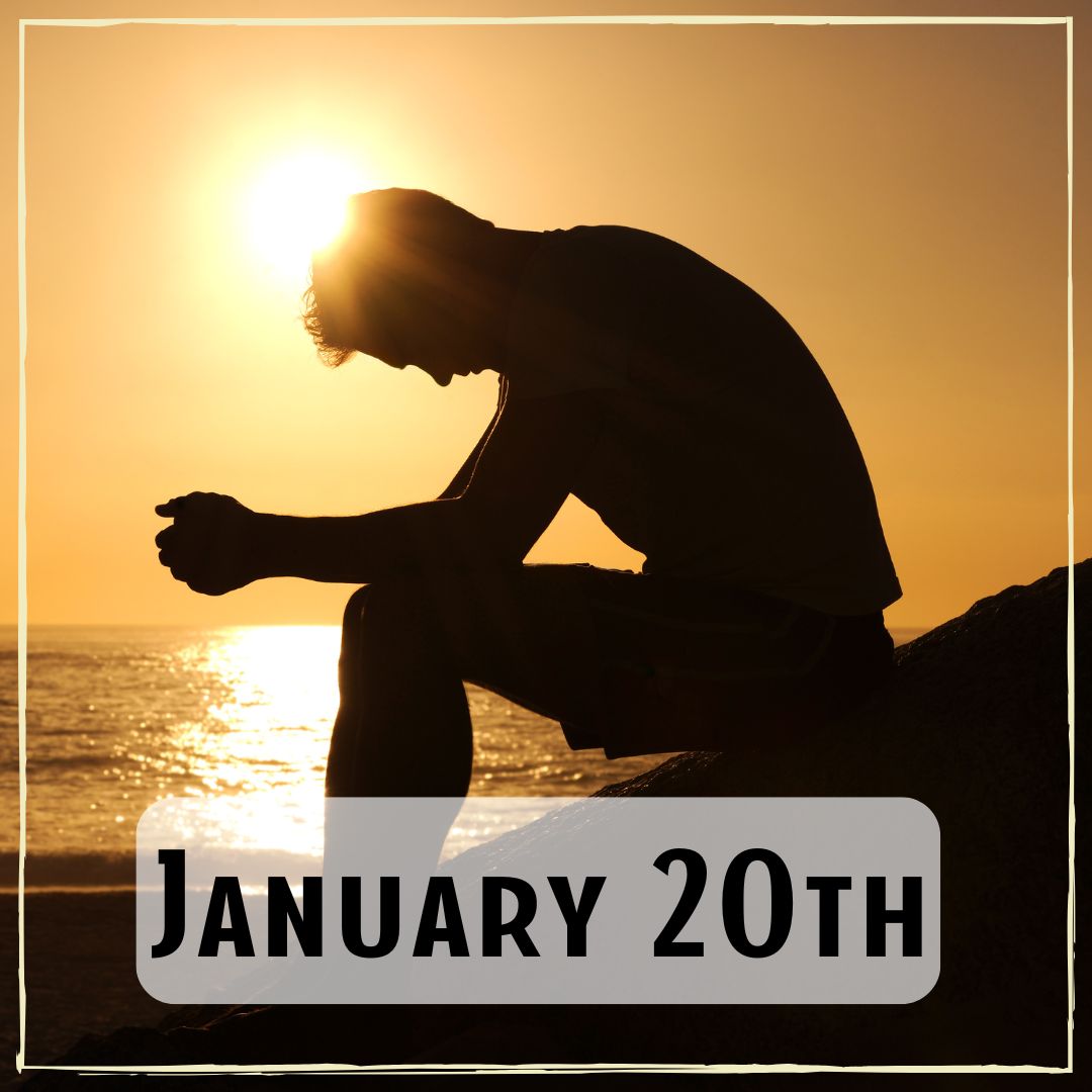 January 20th - a sunrise backlit person at the beach