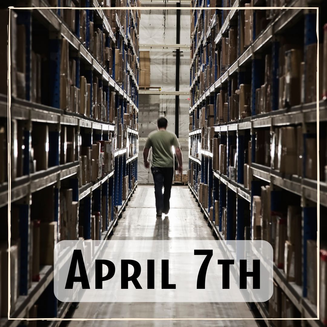 April 7th - a person walking through a library