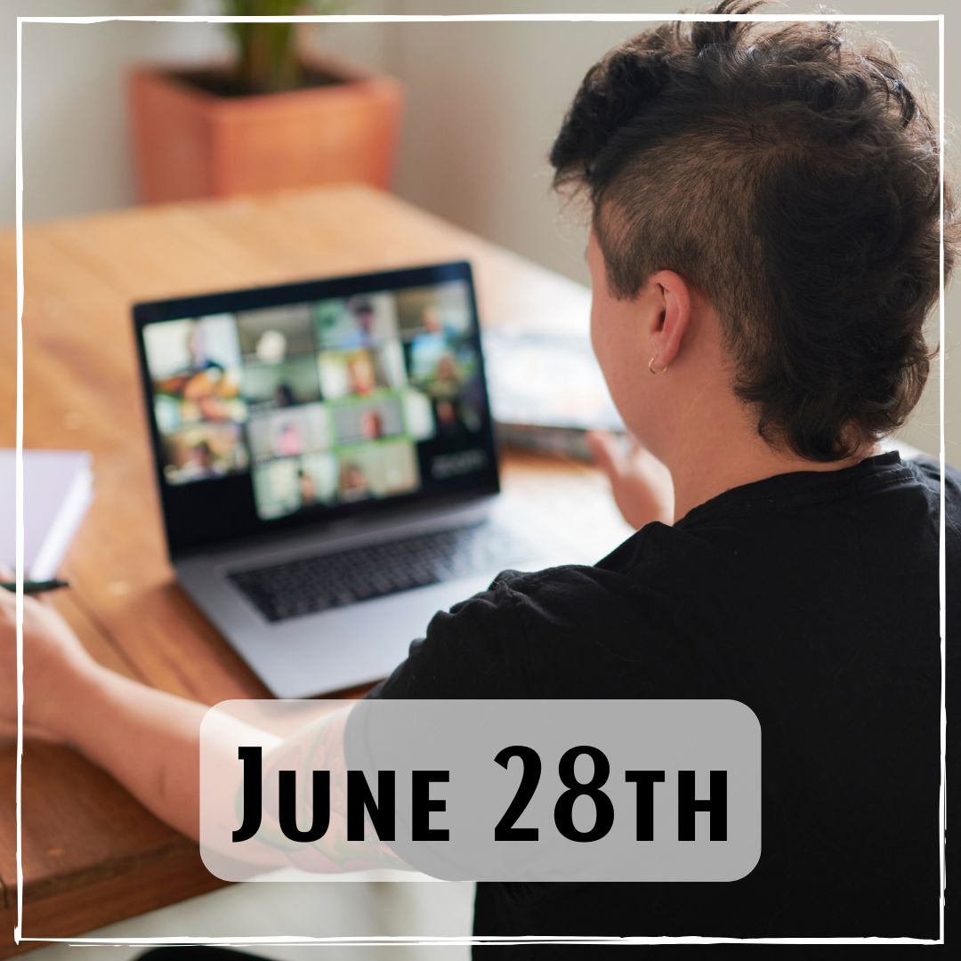 June 28th - a person sitting at their desk on a zoom meeting