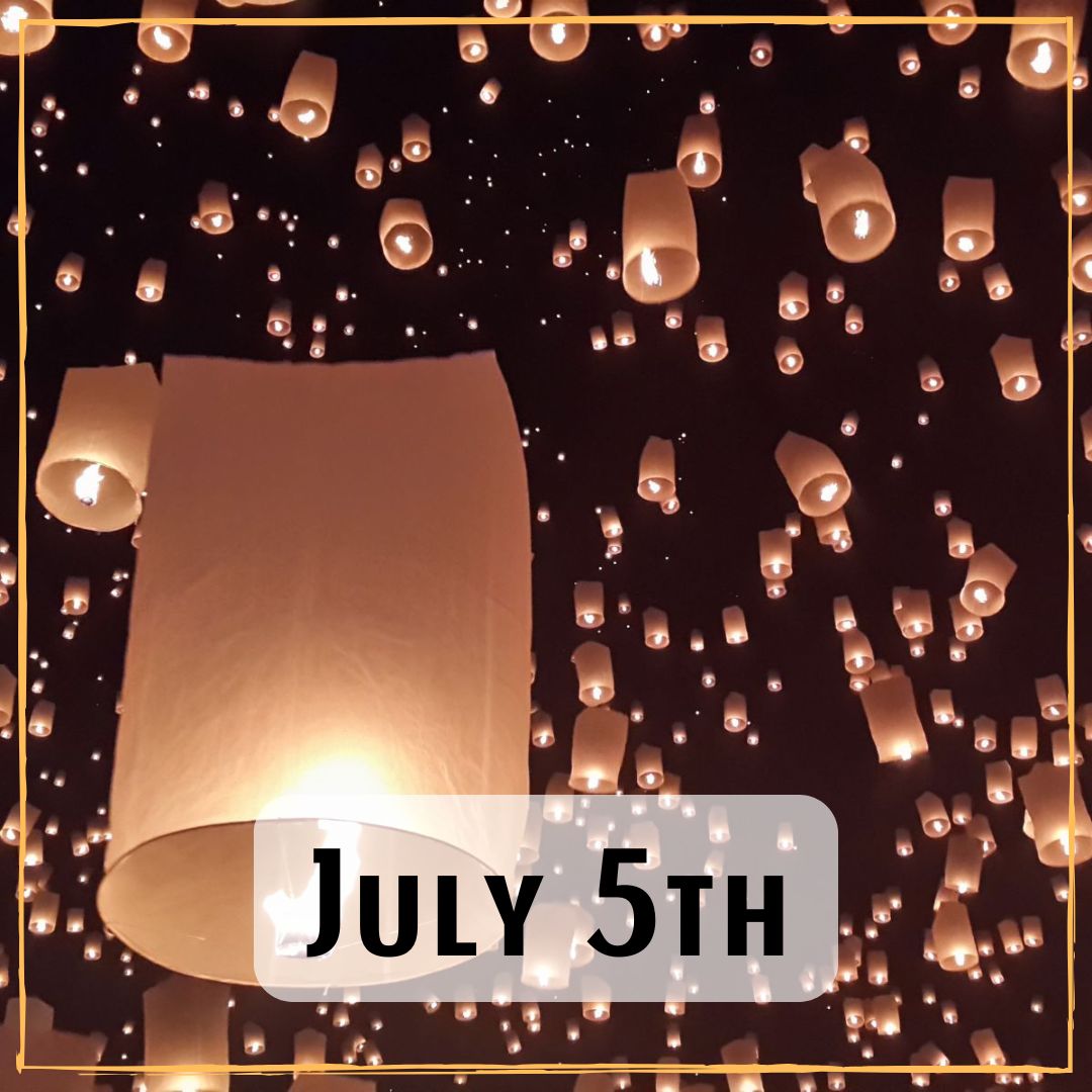 July 5th - night sky with floating lanters