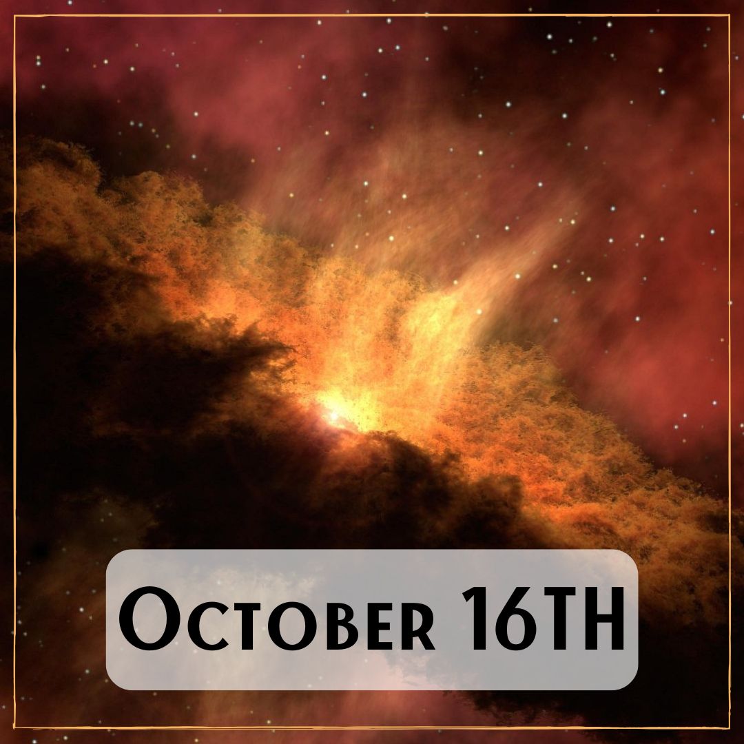 October 16th - a volcano erupting at night