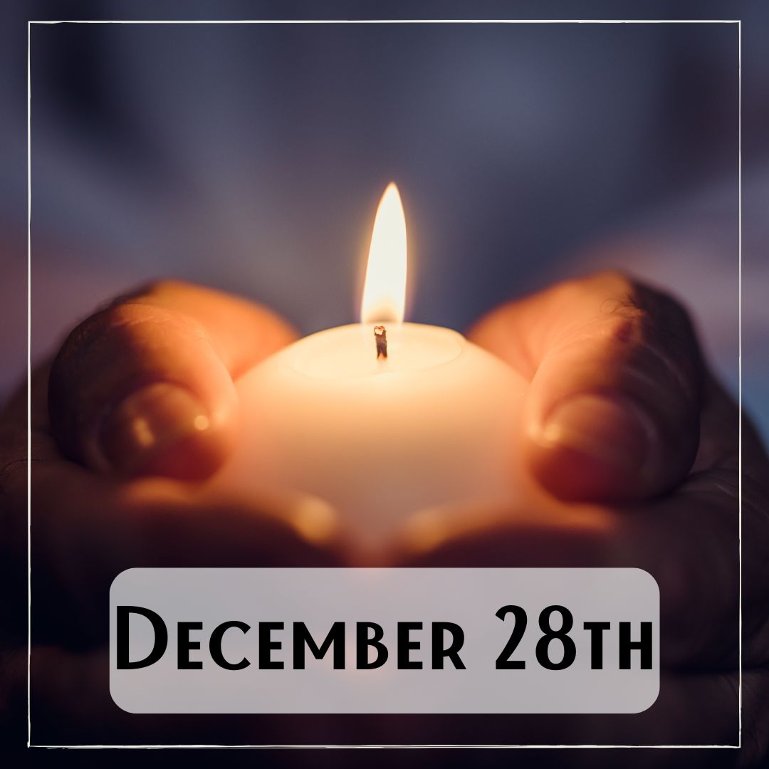 December 28th - hands holding a tea light candle