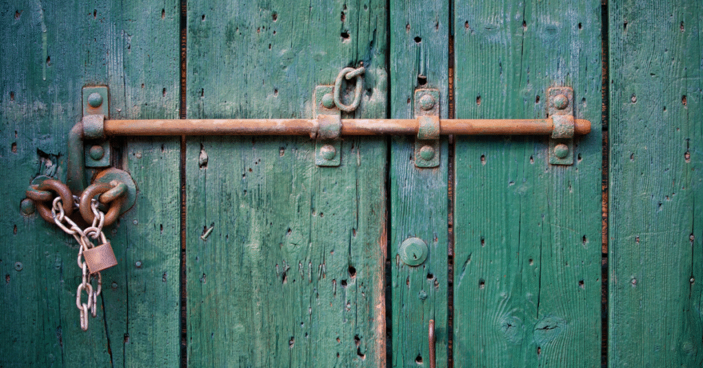 gated and locked door