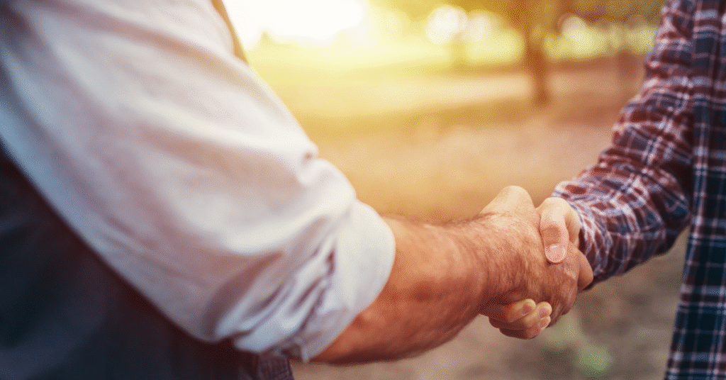 two people shaking hands