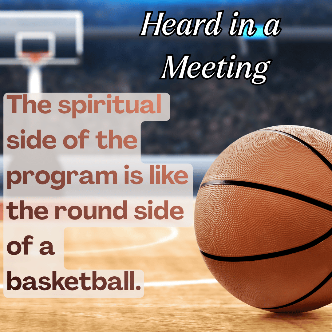 A close-up picture of a basketball with a court in the background