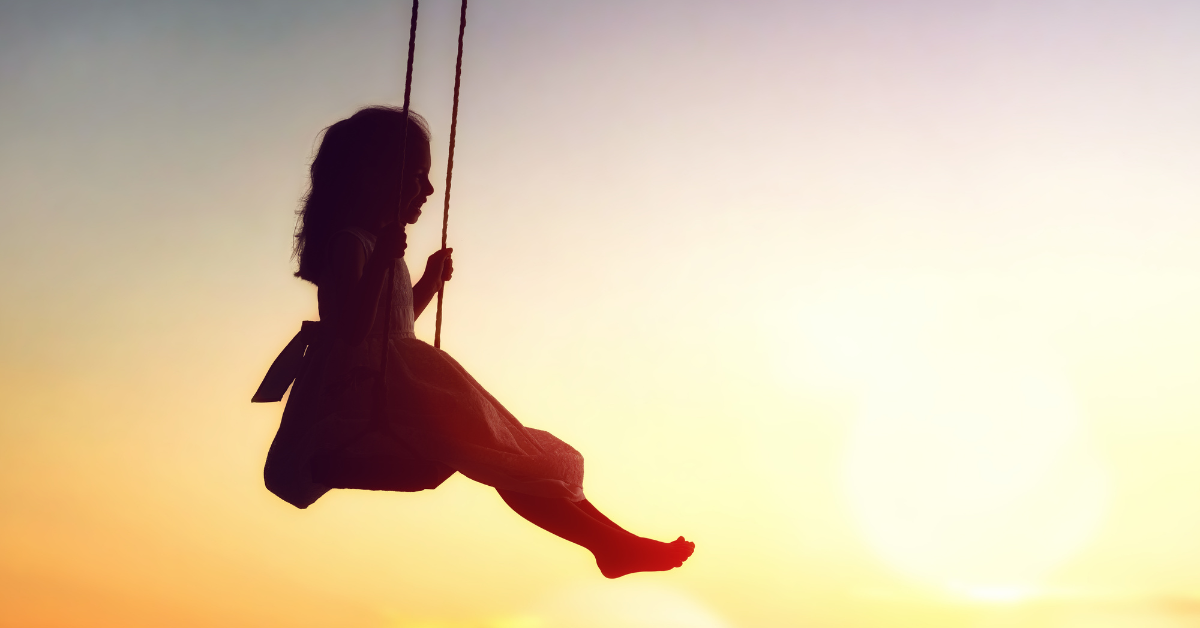 child on a swing