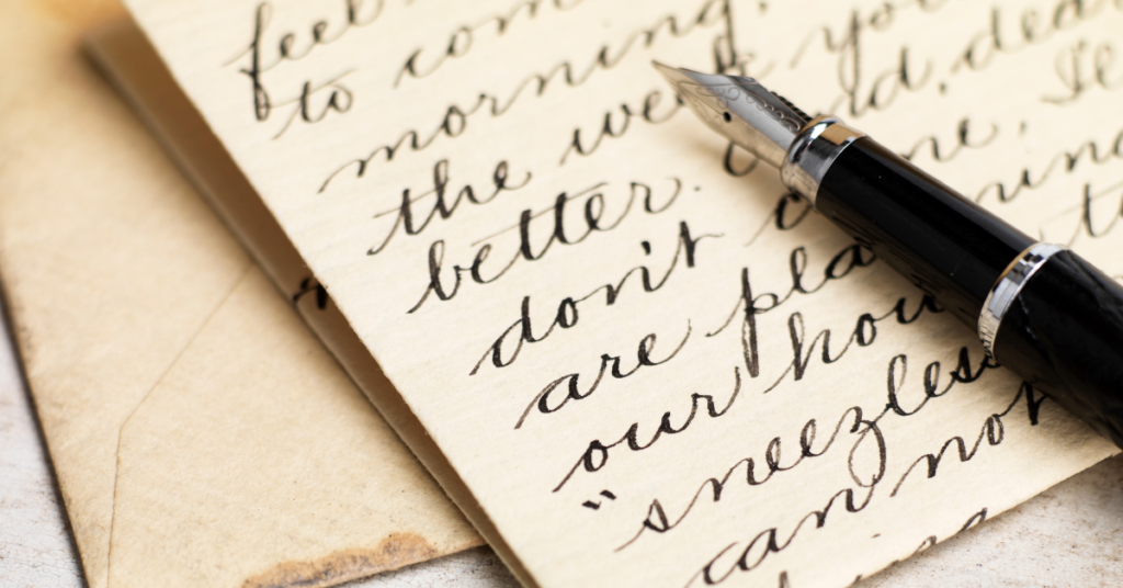 A handwritten note composed in an eloquent cursive