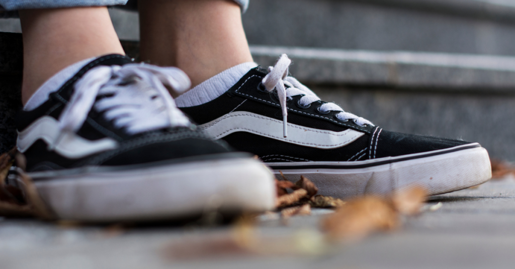 A pair of shoes on stairs